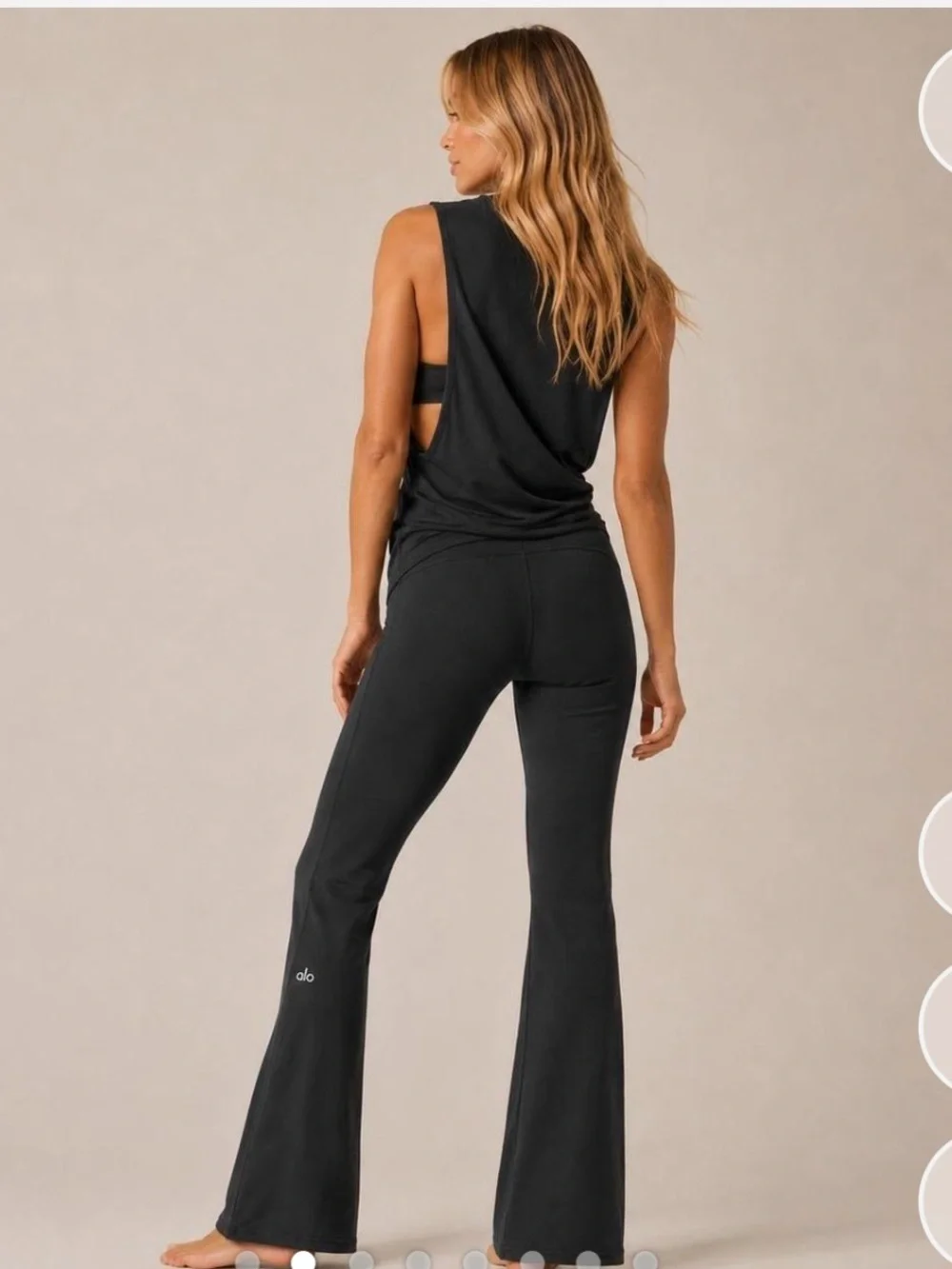 Alo Yoga Zip It Flare Legging Pant Black High Rise Sculpting